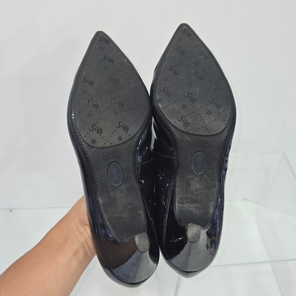 Sofft 1099837 Navy Blue Patent Leather Pointed Toe Kitten Heel Pumps Womens 7.5M - Picture 6 of 8